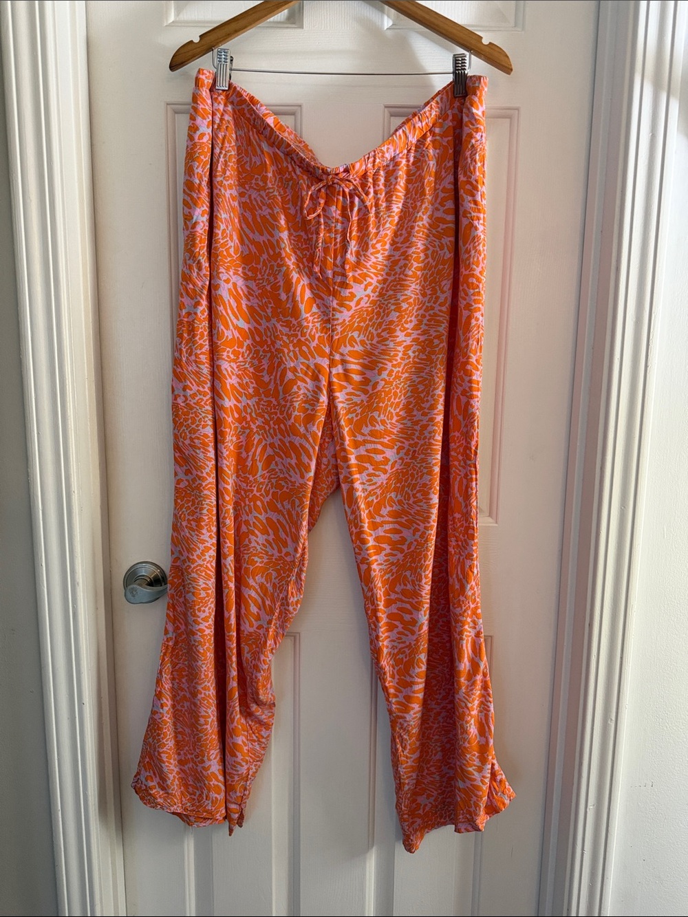 Eloquii Women's Orange Print Wide-Leg Pants size 18/20